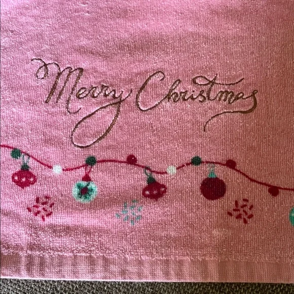 Pink Christmas Hand Towels - Picture 3 of 4